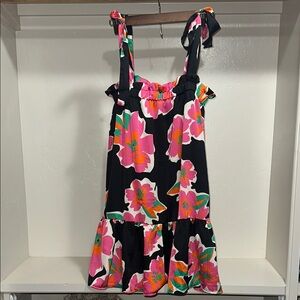 Floral Black Midi Dress